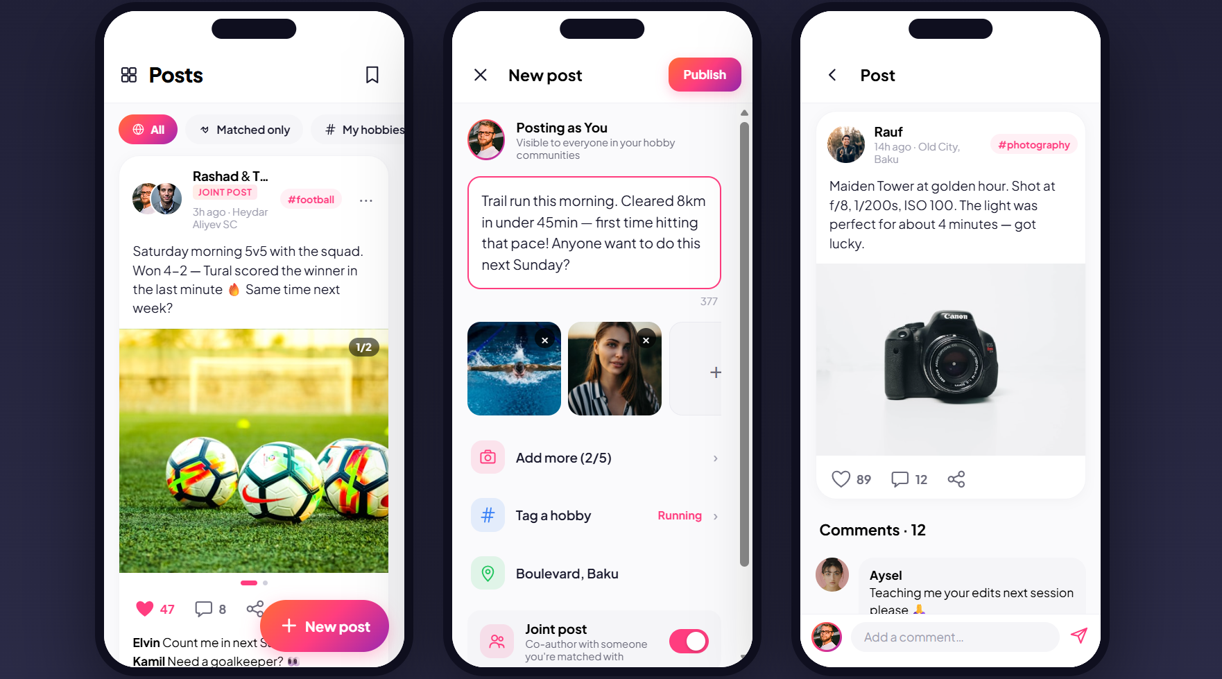 Posts feed and composer